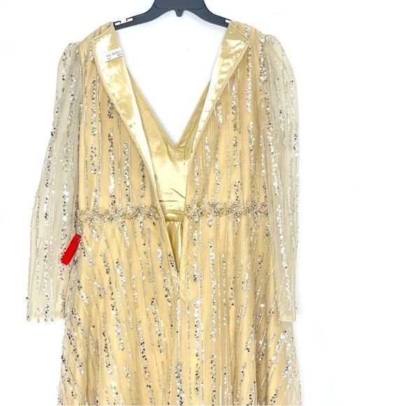 MAC DUGGAL 67859 Sequin Embellished Formal Evening Gown, Champagne, Size 14 - Picture 5 of 8